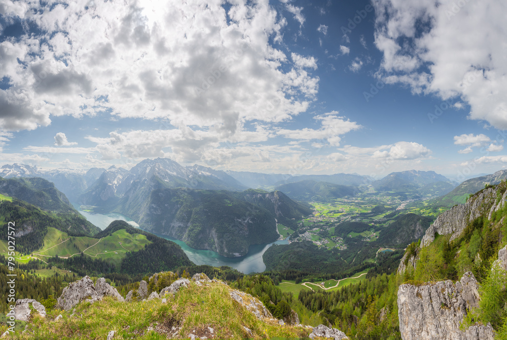 Konigsee lake near Jenner mount in Berchtesgaden National Park, Alps Germany