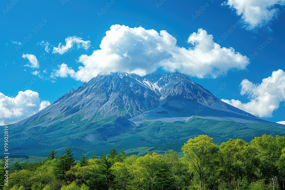 beautiful calm mountain view on a sunny day professional photography