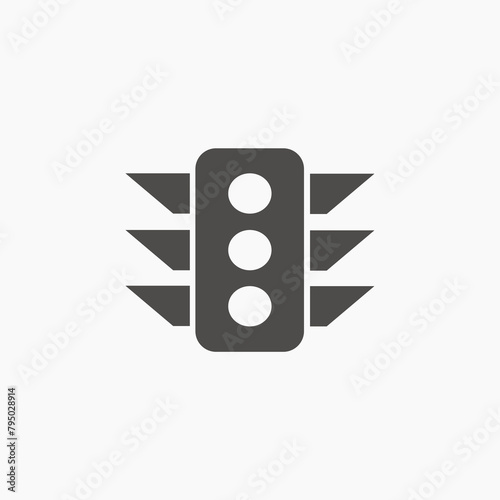 Traffic light icon vector. Road street stoplight symbol	