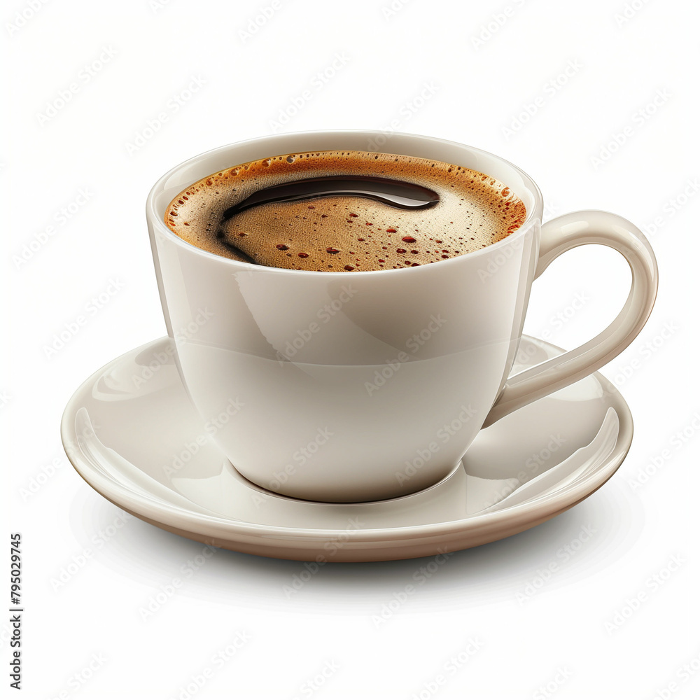 Fototapeta premium A cup of coffee with a spoon. Generative AI