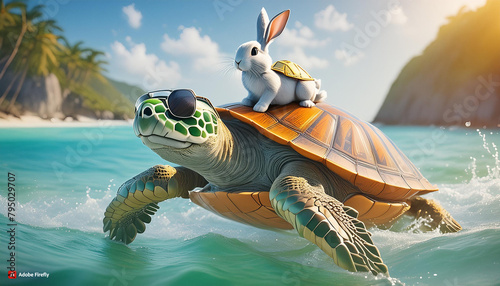 turtle and rabbit photo