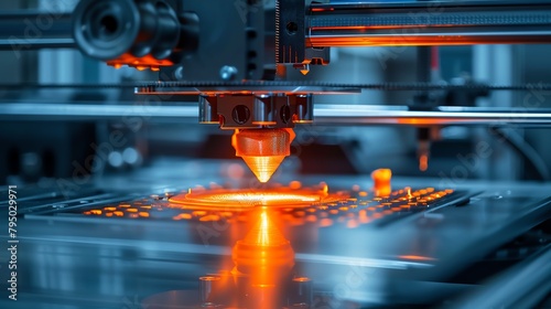 3D printer creating a complex object layer by layer Representing the innovative potential of additive manufacturing photo
