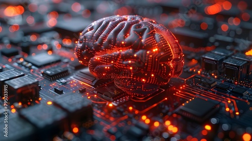 Highly Detailed Digital Brain Model on Advanced Circuit Board