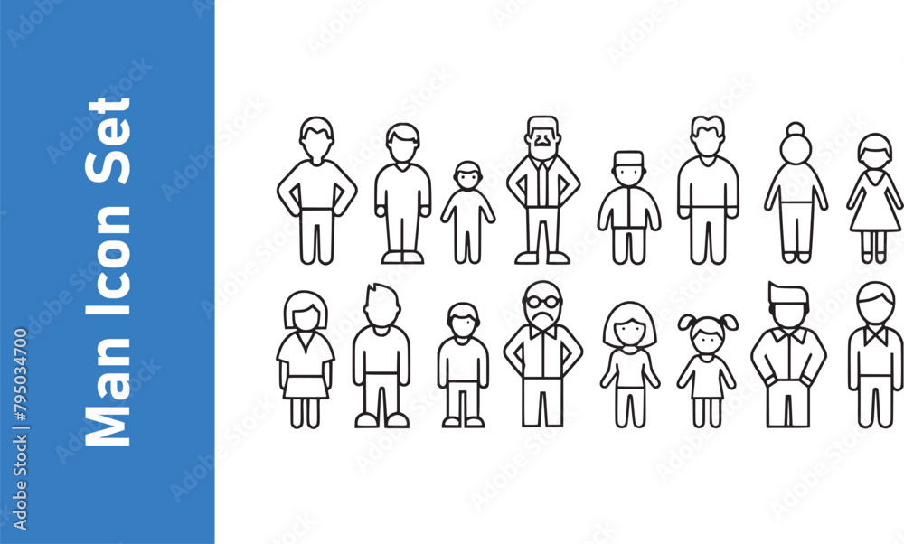 Various styles of silhouettes like men, women, child, etc. Various styles of silhouettes like men, women, child, etc.