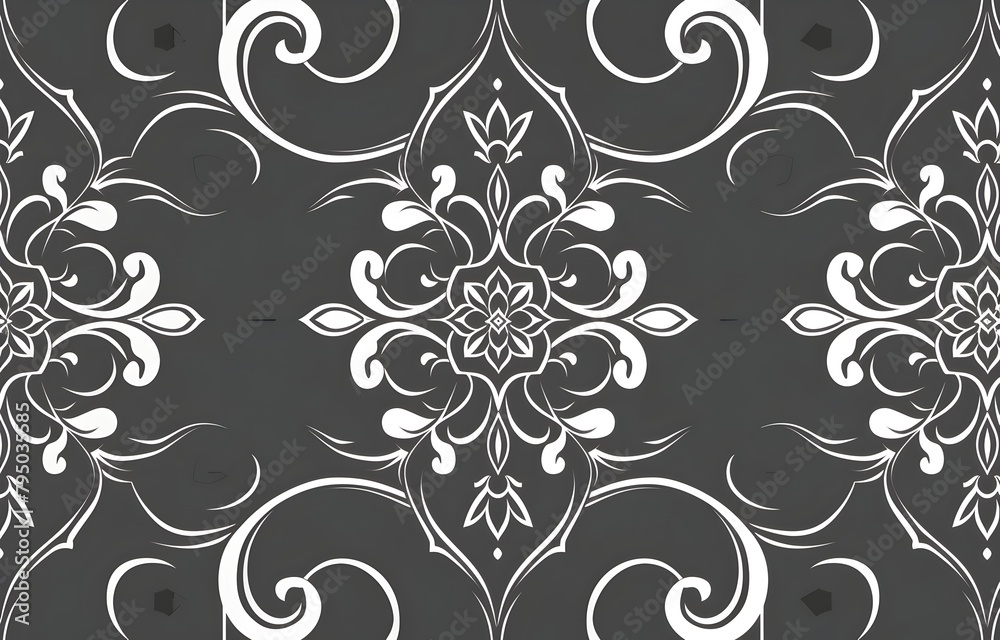 Luxurious arabesque pattern with elegant gray and white lines, vector seamless background for design or print on fabric Pattern of a simple floral ornament in an oriental style Lace texture stock phot Luxurious arabesque pattern with elegant gray and white lines, vector seamless background for design or print on fabric Pattern of a simple floral ornament in an oriental style Lace texture stock phot