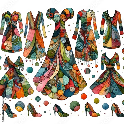 Vibrant Abstract Clothing  Explore a Kaleidoscope of Colors and Patterns © MDSAIDE