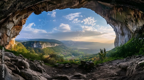 Magnificent view of the Devetaki cave, Bulgaria photo