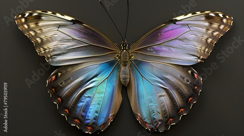 Morpho menelaus, the Menelaus blue morpho, is an iridescent tropical butterfly of Central and South America photo