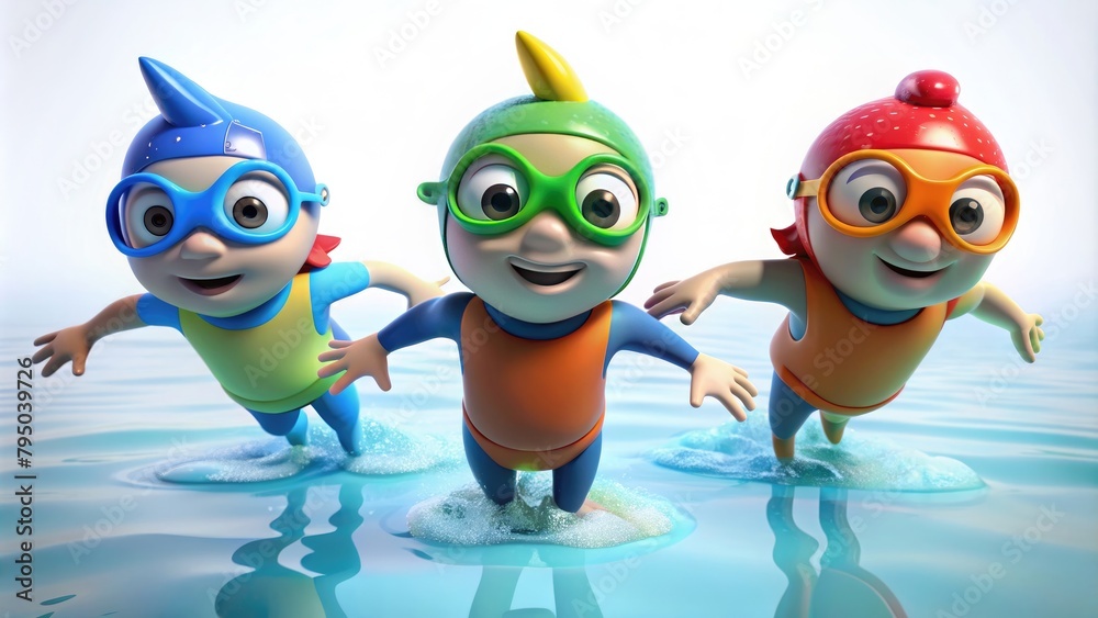 Fototapeta premium 4K Swimmer Characters