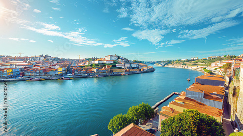 Porto Portugal. Panoramic view of the old town 