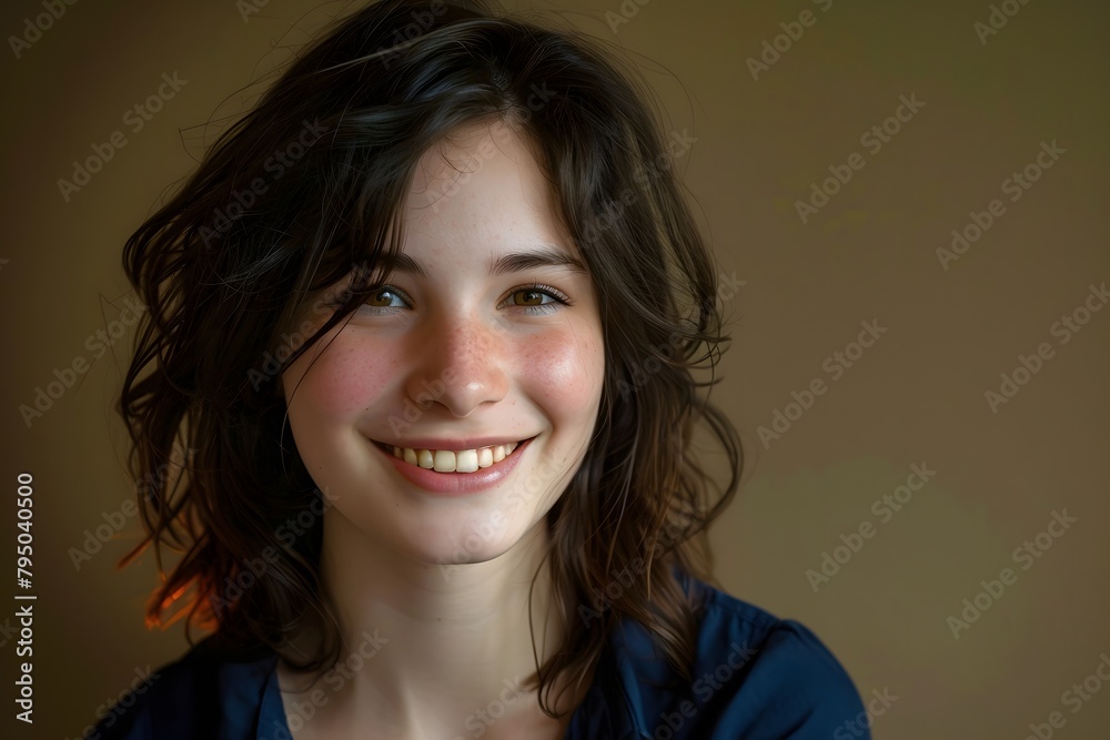 Fototapeta premium A Young Woman Smiling Close-Up Photo