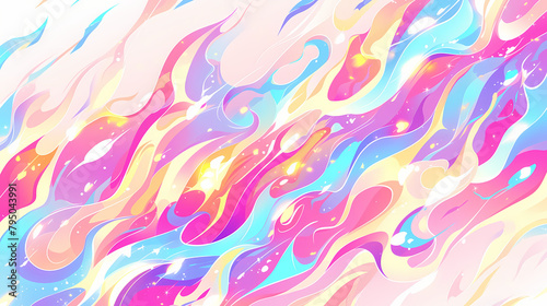 Colorful pastel wavy illustration