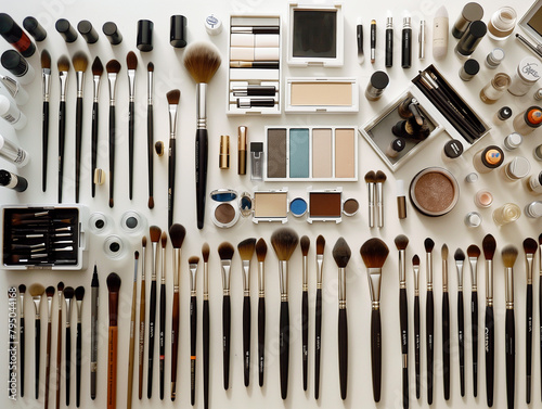 Wallpaper Mural A large collection of makeup brushes and products Torontodigital.ca
