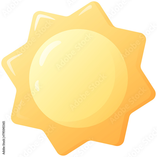 Sun symbolizes onset of morning and daytime or warm summer weather and approach of sunny days