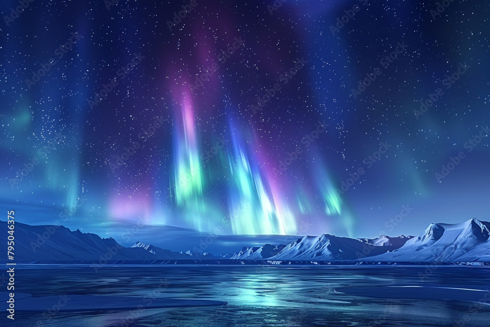 enchanting view of northern lights stretching across the star-studded night sky for a background