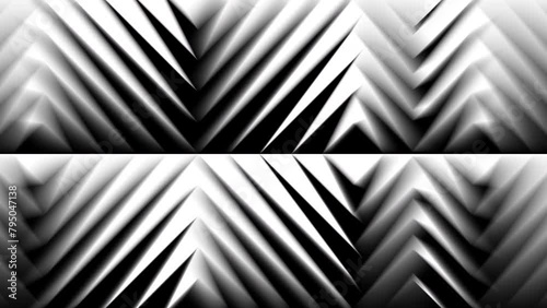 Abstract creative black and white geometric shape zigzag stripe motion background. Video animation Ultra HD 4k footage.