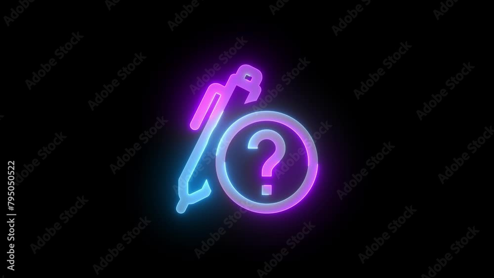 Neon pen tips icon cyan purple color glowing animated black background Neon pen tips icon cyan purple color glowing animated black background