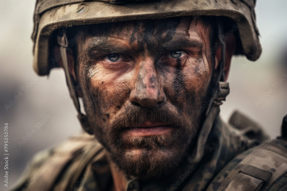 AI generated photo of soldiers in combat gear on the battlefield AI generated photo of soldiers in combat gear on the battlefield