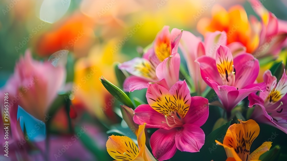 Naklejka premium Capture the timeless allure of natural beauty with close up images of fresh flowers in vibrant colors showcasing the elegance of nature