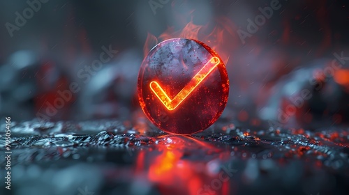 A high-definition checkmark icon on a solid background photo