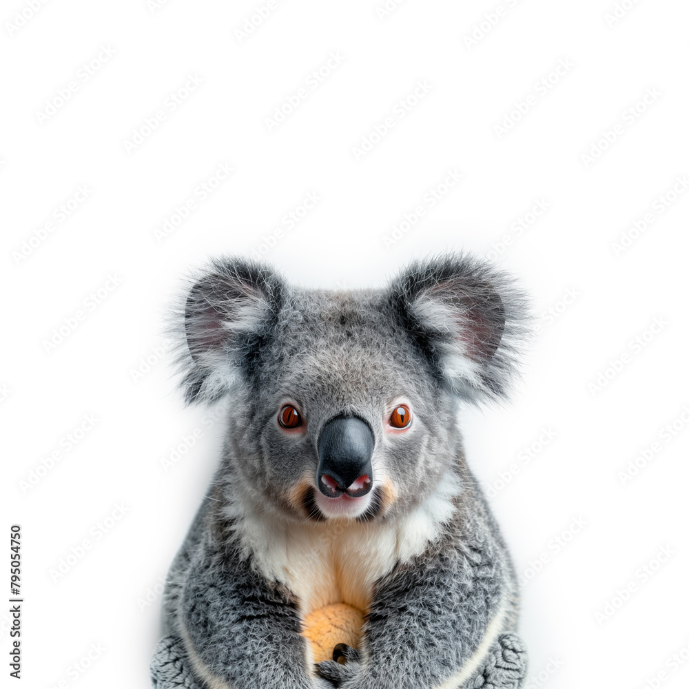 Koala Bear Sitting on Top of a White Surface. Generative AI