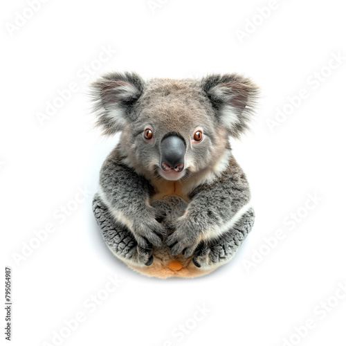 Stuffed Koala Bear on White Surface. Generative AI © jul_photolover