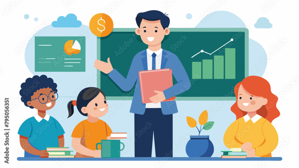 A financial literacy class at school includes a lesson on the difference between saving and investing and the benefits of both for future A financial literacy class at school includes a lesson on the difference between saving and investing and the benefits of both for future