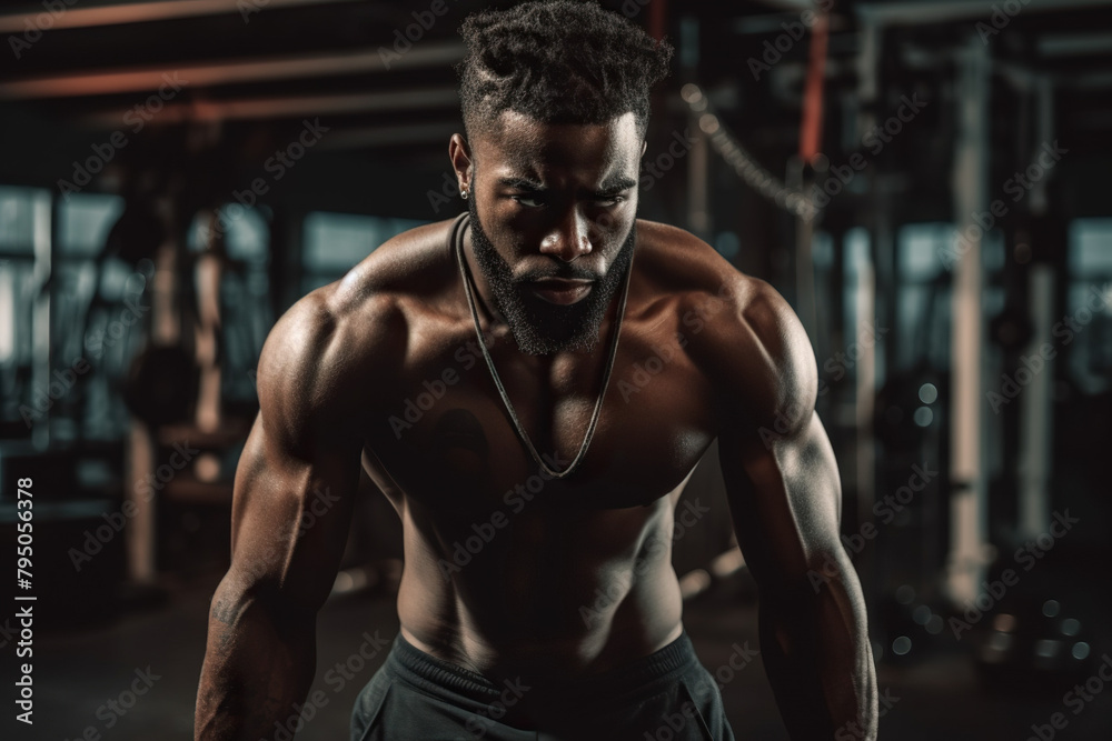 Man In Gym Shows Discipline And Determination Man In Gym Shows Discipline And Determination