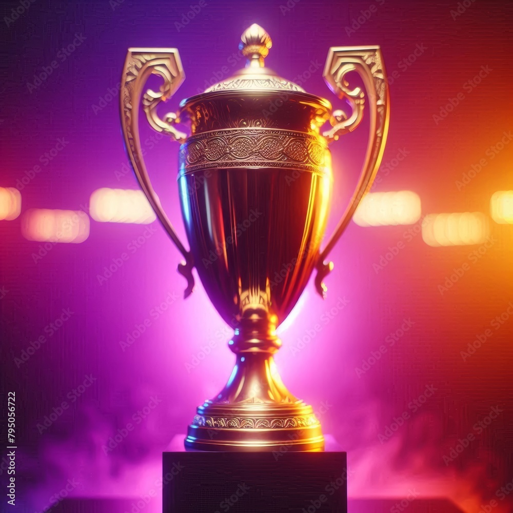 Fototapeta premium Shimmering Purple-Hued Trophy of Honor