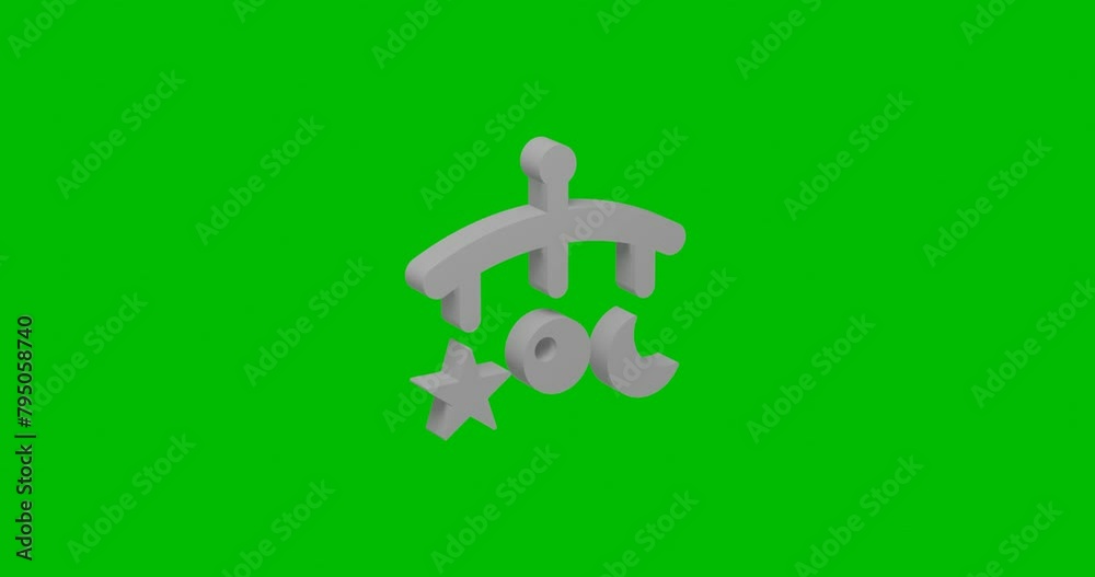 Animation of rotation of a white baby mobile with shadow. Simple and ...