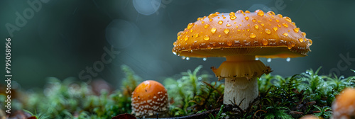 Brown mushroom,
Amanita muscaria is basidiomycete mushroom commonly known as the fly agaric or fly amanita
 photo