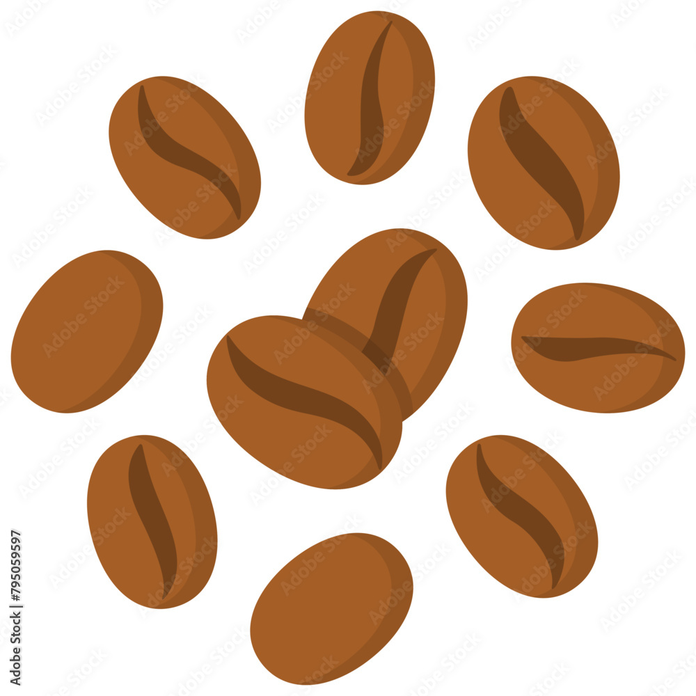 roast arabica coffee bean or seed arranged in a circle flat icon roast arabica coffee bean or seed arranged in a circle flat icon