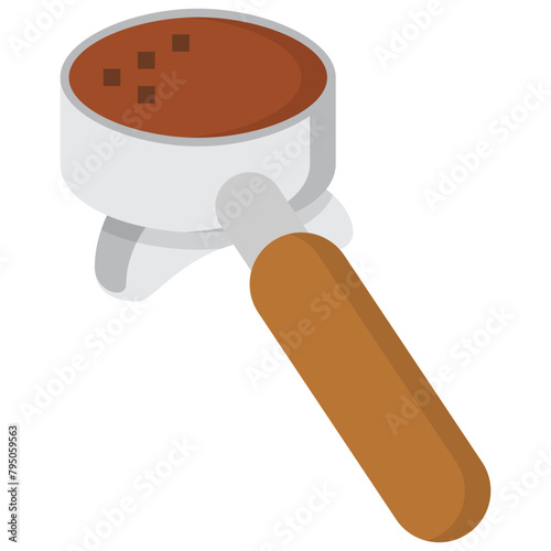 portafilter for double shot used with a coffee maker flat icon