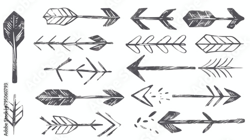 Hand drawn arrow icons vector set solated on white background photo