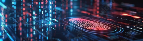 Futuristic digital fingerprint identification concept