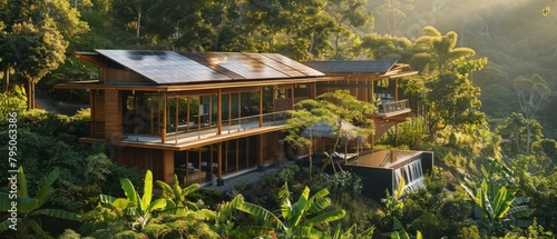 Modern eco-friendly house in lush forest © kilimanjaro 