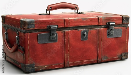 big red travel suitcase