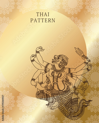 Thai pattern art thai monkey literature thai