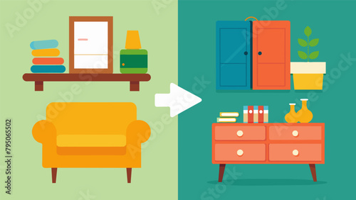 Upcycling old furniture and items instead of buying new expensive pieces.