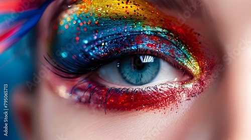 Vibrant and Captivating Makeup Masterpiece Showcasing Bold Colors and Intricate Designs