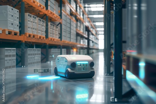 Autonomous robot navigating in a modern warehouse