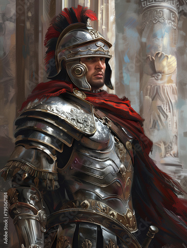 knight in armor - fantasy illustration - generative ai