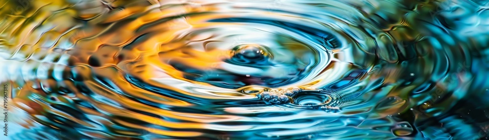 Blue and yellow water ripples Blue and yellow water ripples