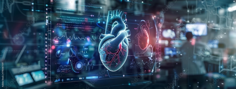 Advanced digital representation of human heart with vital signs Advanced digital representation of human heart with vital signs