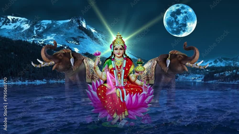 Lakshmi pujan - godess laxmi idol, Copper Kalash, coconut with Red accounting note book and haldi kumkum, laxmi mata ji religious goddess,	