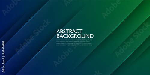 Abstract dark blue and green overlap background template vector with shadow papercut pattern. Dark background with shadow and lines design. Eps10 vector