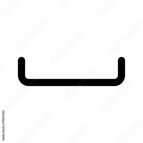 Space bar icon in black and outline style photo