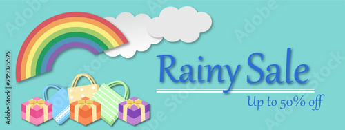 虹と買い物袋の雨のセール最大50%off
