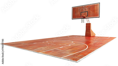 Exploring the Basketball Court On Transparent Background.