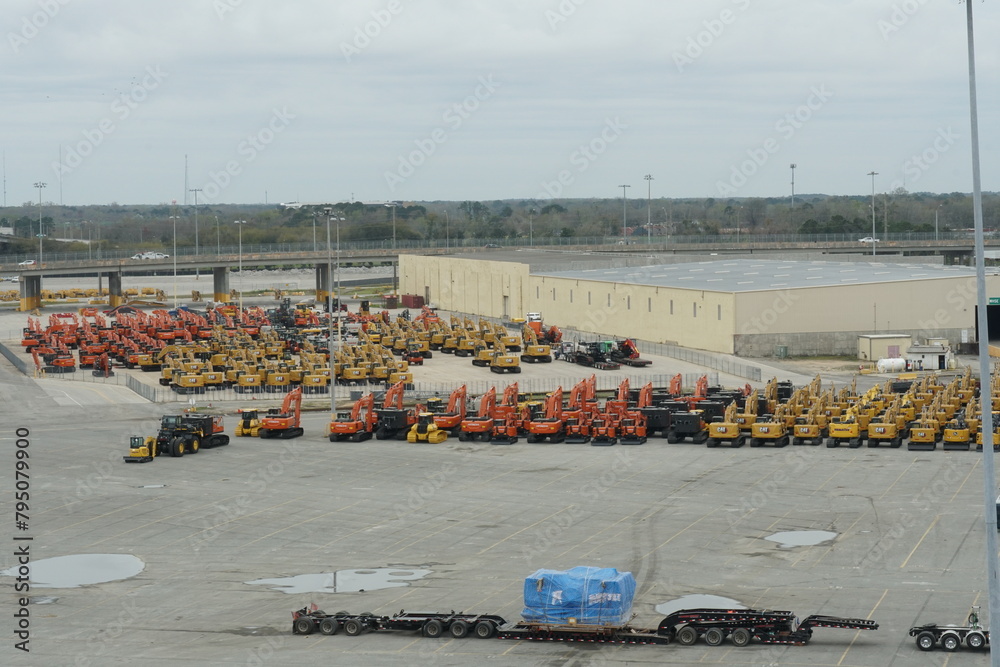 Savannah, GA, USA 03 05 2024 heavy construction equipment, excavators